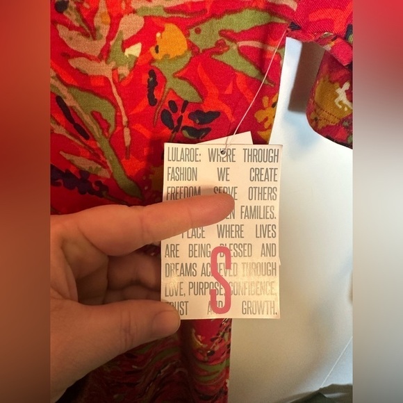 NWT LulaRoe Red Floral Women’s Julia Dress Size Small - Picture 7 of 14